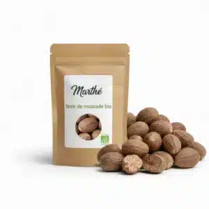 Noix de muscade Bio - avec râpe fournie - vendu en 50g ou 1 kg
