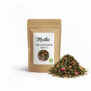 Thé vert Sencha rose datte Bio - recette maison - vrac 200g ou 2 kg